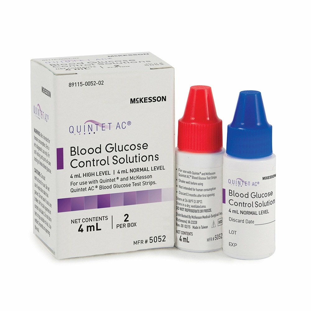 McKesson Quintet AC Glucose Control Solution Level 1 & 2 2 X 4 mL 1 per Box