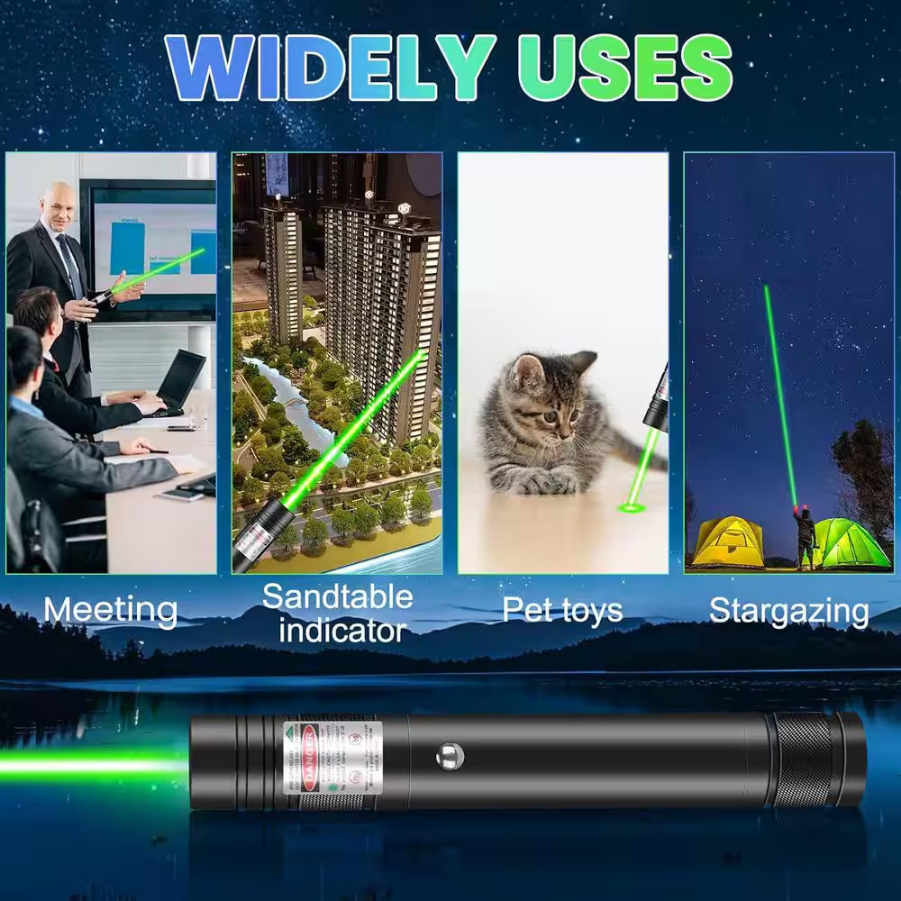 Green Laser Pointer High Power Long Range for Astronomy Outdoors Screen Multiple