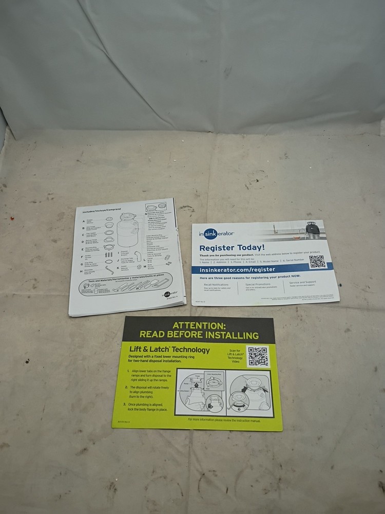 InSinkErat1or Badger 5 1/2HP Garbage Disposal Completed Open Box