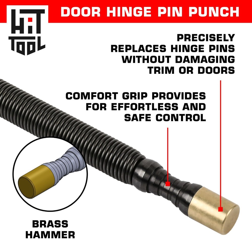 HIT Tool Door Hinge Punch & Brass Hammer Combination Hammerless Spring Tool