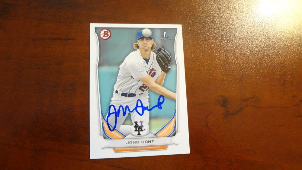 2014 BOWMAN #BP74 JOHN GANT   AUTOGRAPHED  BASEBALL CARD