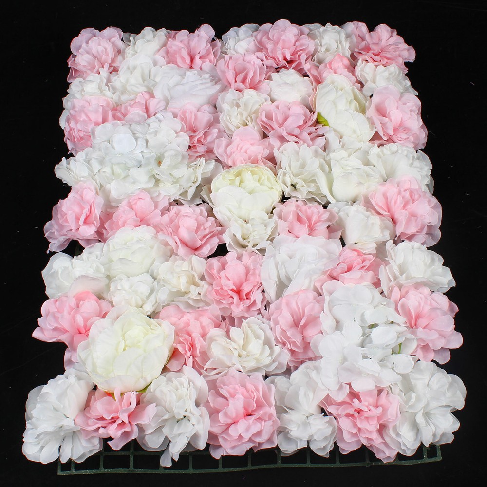 6X Artificial Flower Wall Panel Rose Hydrangea Wedding Party Venue Decor