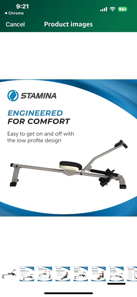 Stamina 35-0123 Inmotion Rower - Silver NIB.