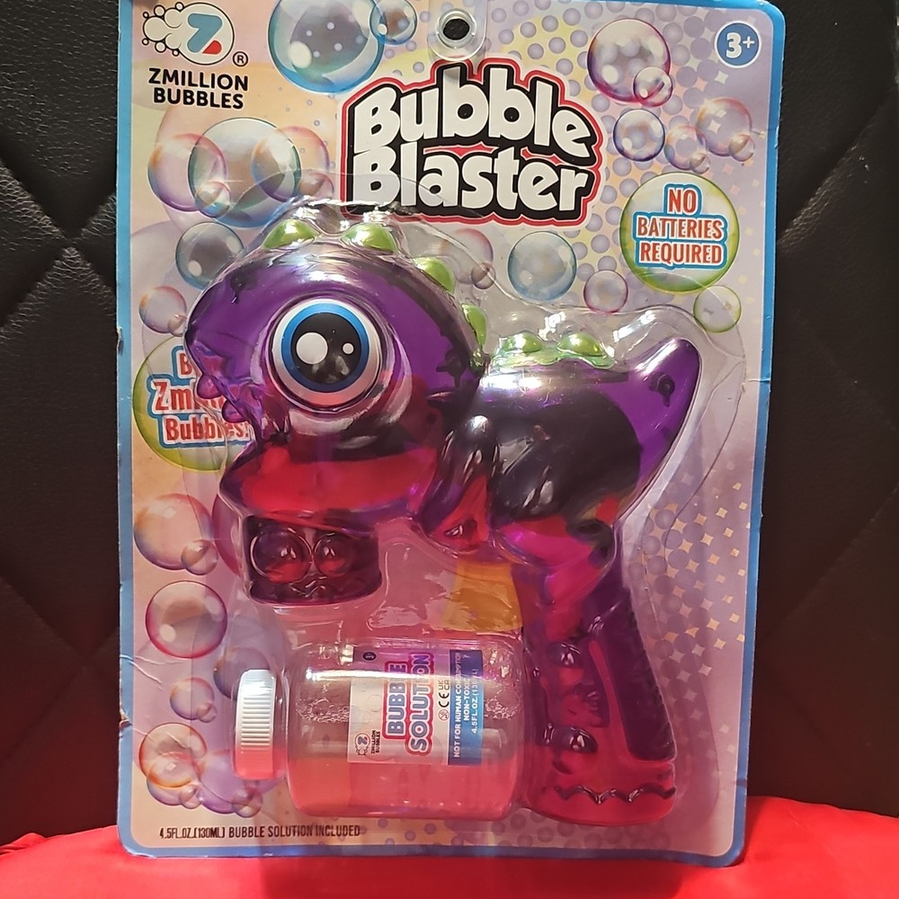 Zmillion Bubbles Bubble Blaster Dinosaur Toy with Bubble Solution