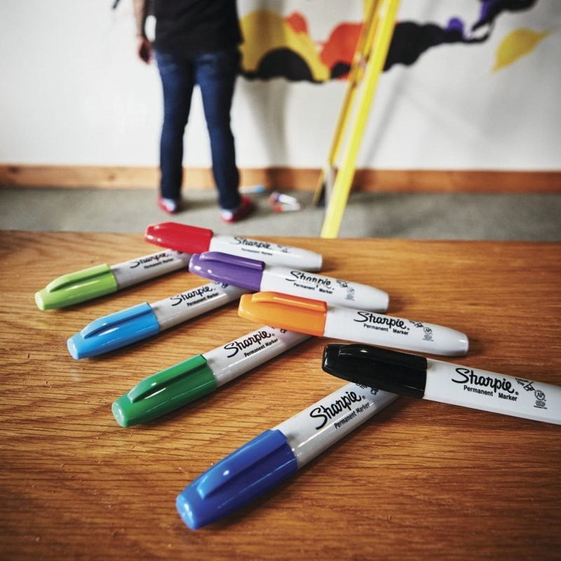 Sharpie Chisel Tip Markers Permanent BLACK Ink Large Broad Marker 2-count(2 pack