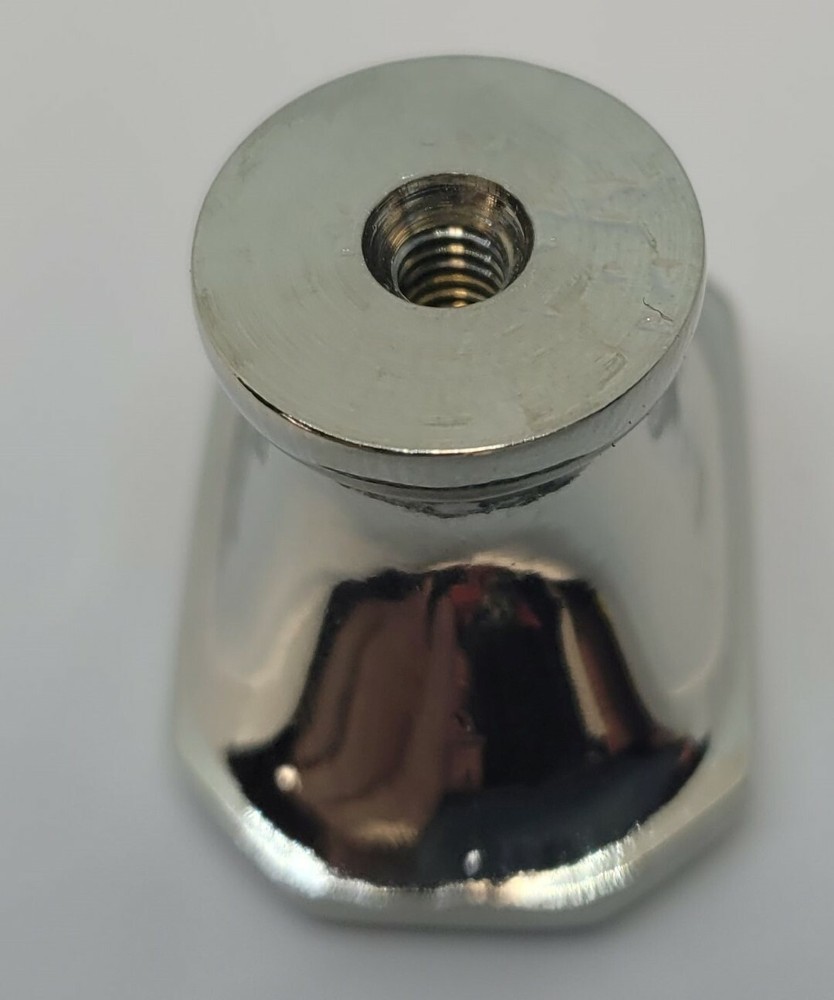 1-1/4" Oblong Octagonal Knob Polished Solid Brass Nickel pull desk small cabinet