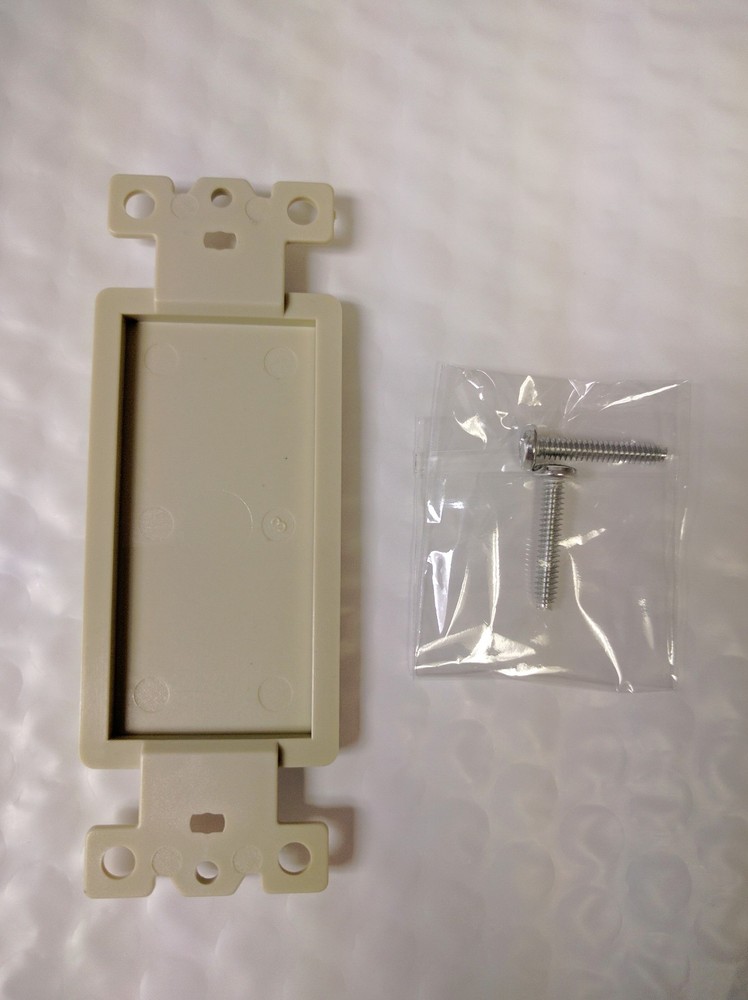1-Gang BLANK Ivory Decorator Insert for Decora Wall Plate Dead Front