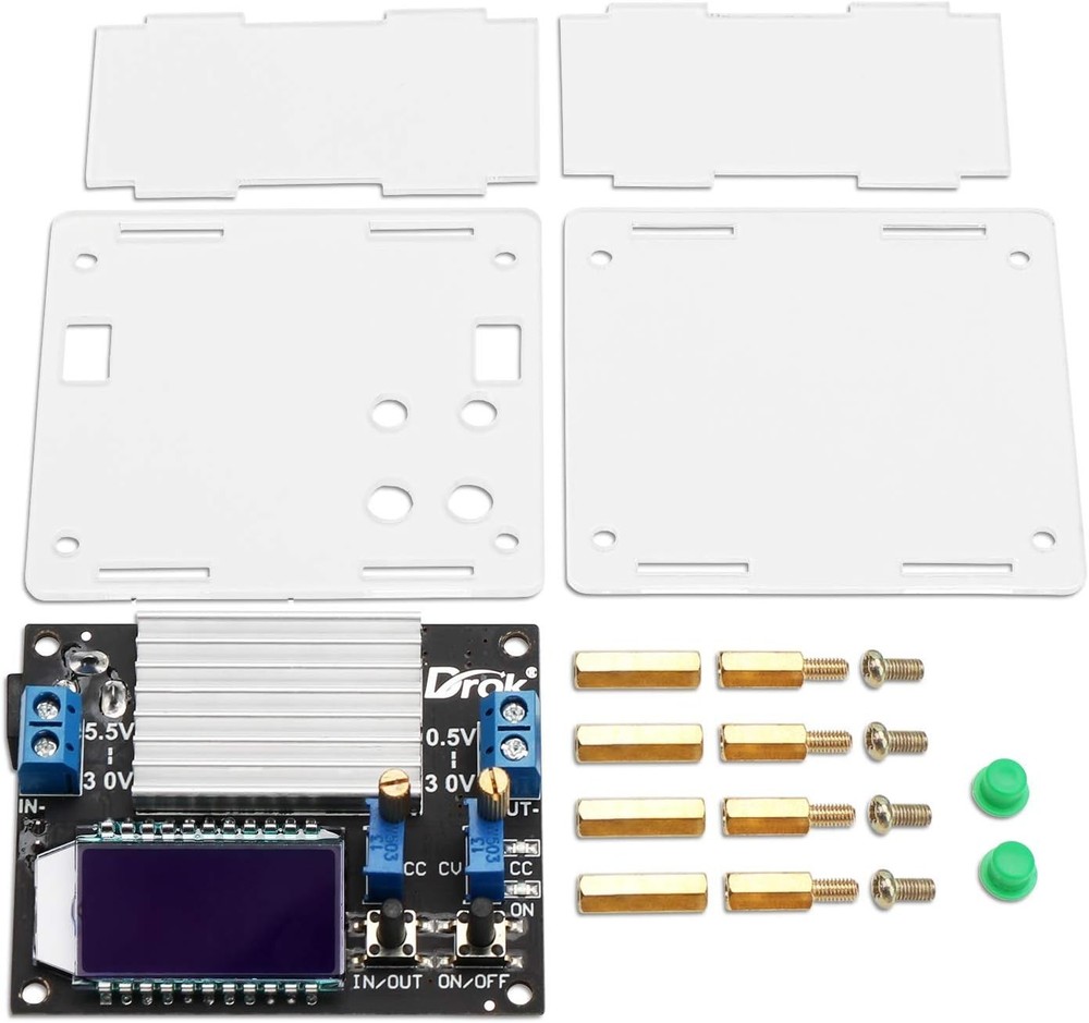 High Efficiency Boost Buck Converter with Protective Case and LCD Display, 4A