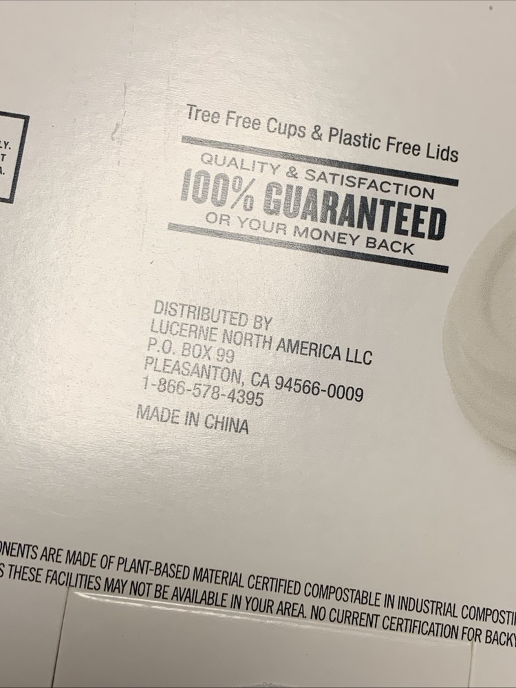 New Sealed Open Nature Cups with Lids Compostable