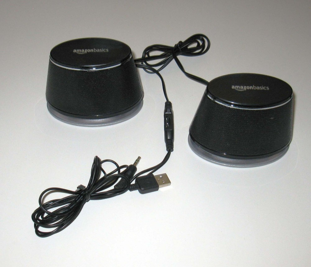 AmazonBasics USB Powered Computer Speakers with Dynamic Sound V620Black TESTED