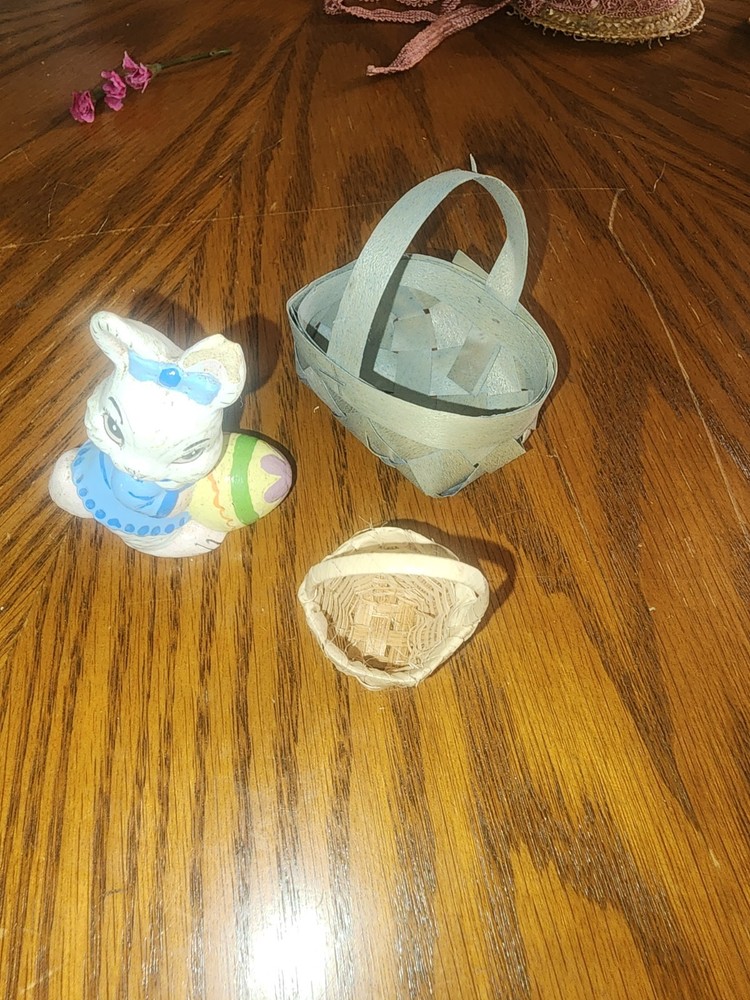 Miniature Easter Bunny W/ 2 Baskets