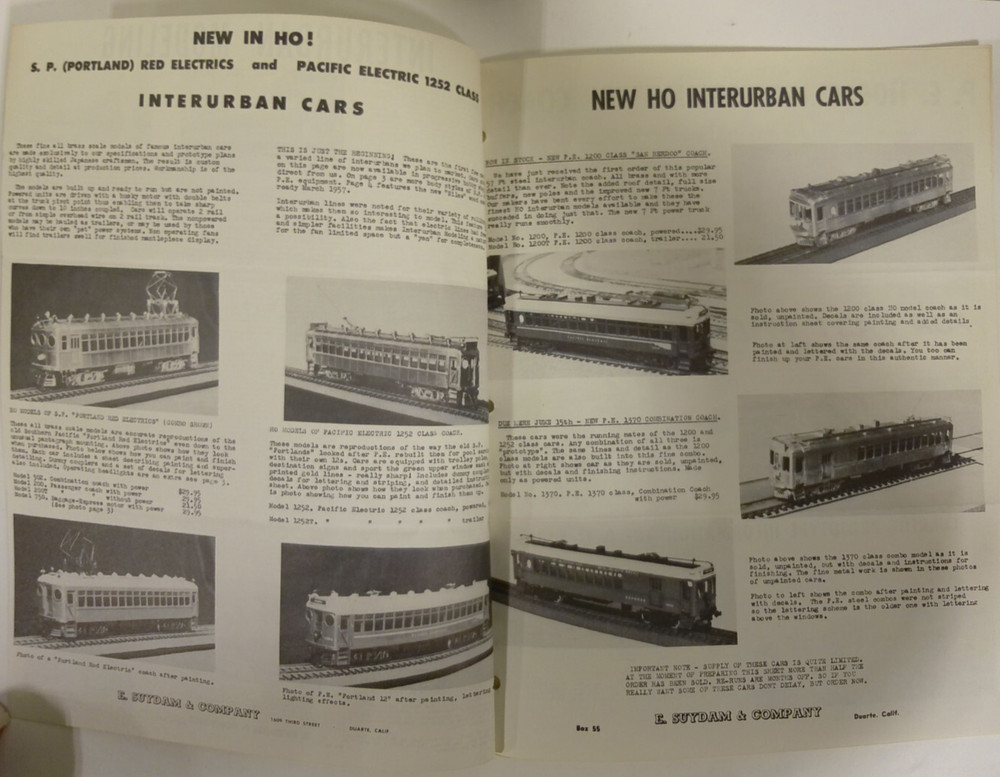 E. Suydam & Company 1956? Interurban Modeling Catalog