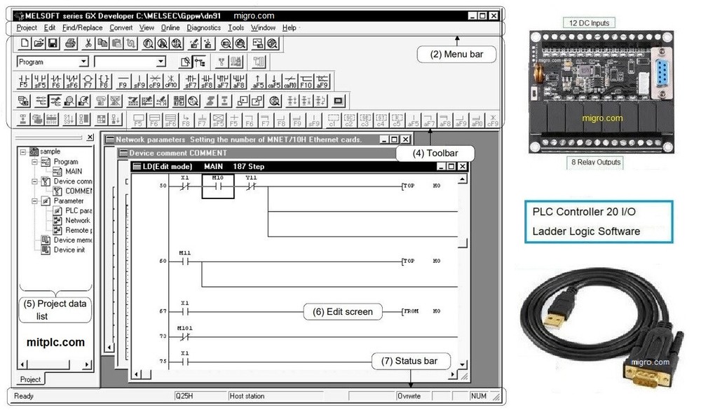 PLC Starter Kit Ladder Logic Professional 24V Programmable Controller, Software