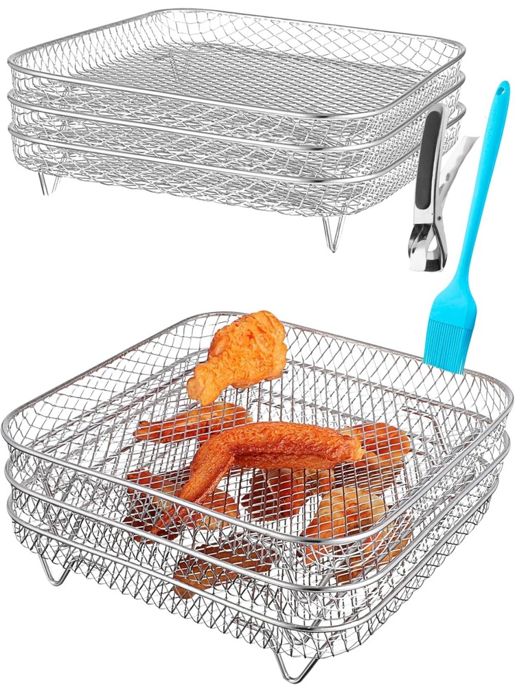 Three Stackable Dehydrator Racks for Ninja, Instant Pot Vortex, COSORI, CHEFM...
