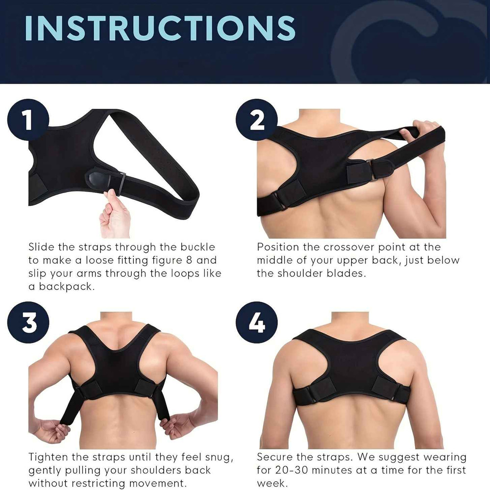 Adjustable Posture Corrector Back Support Belt Breathable Ergonomic Unisex