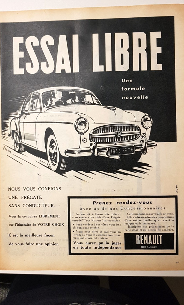 Press advertisement: Renault La Fregate 1956