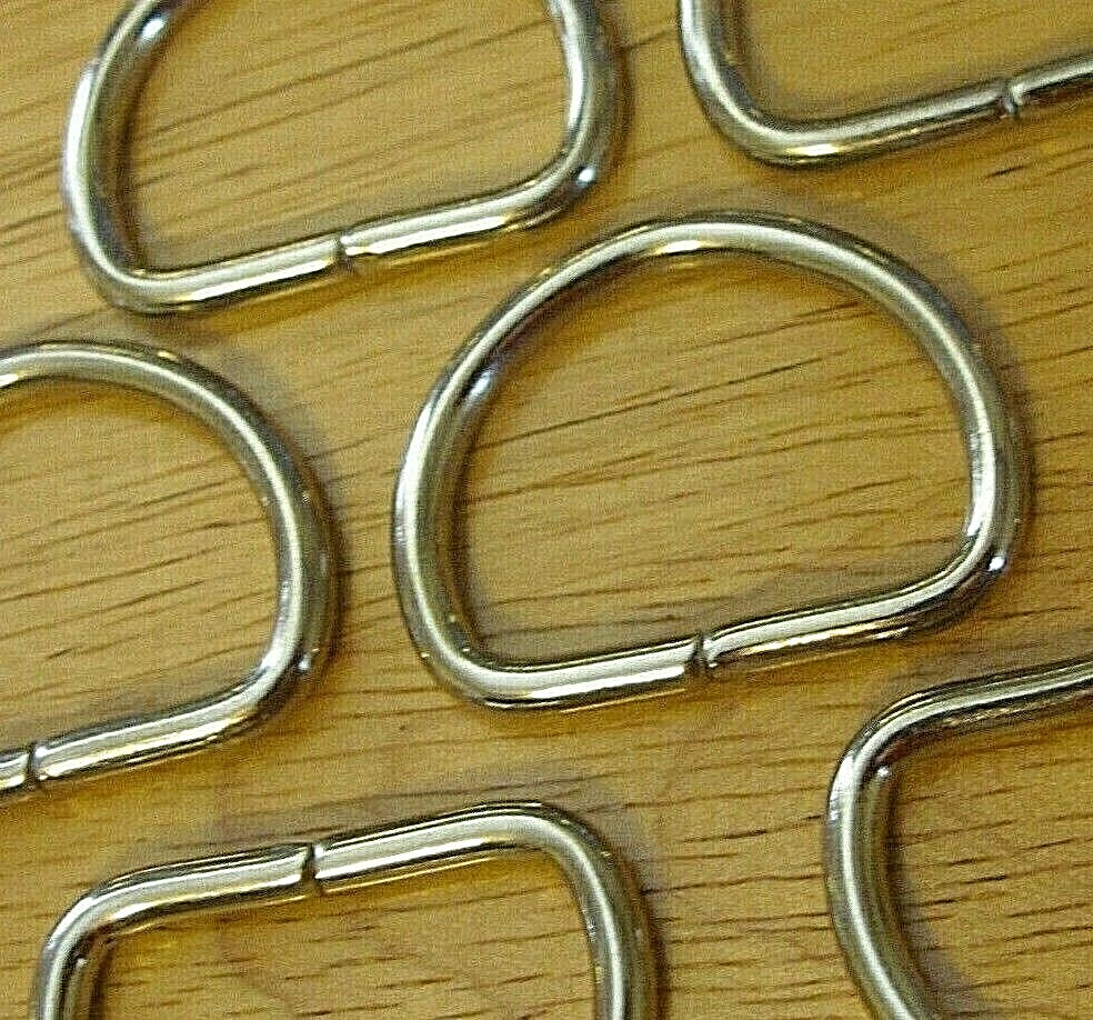Leather Making Craft 8 Count "D" Dee Ring Belts, Purses, Dog Collars 1 3/8 inch