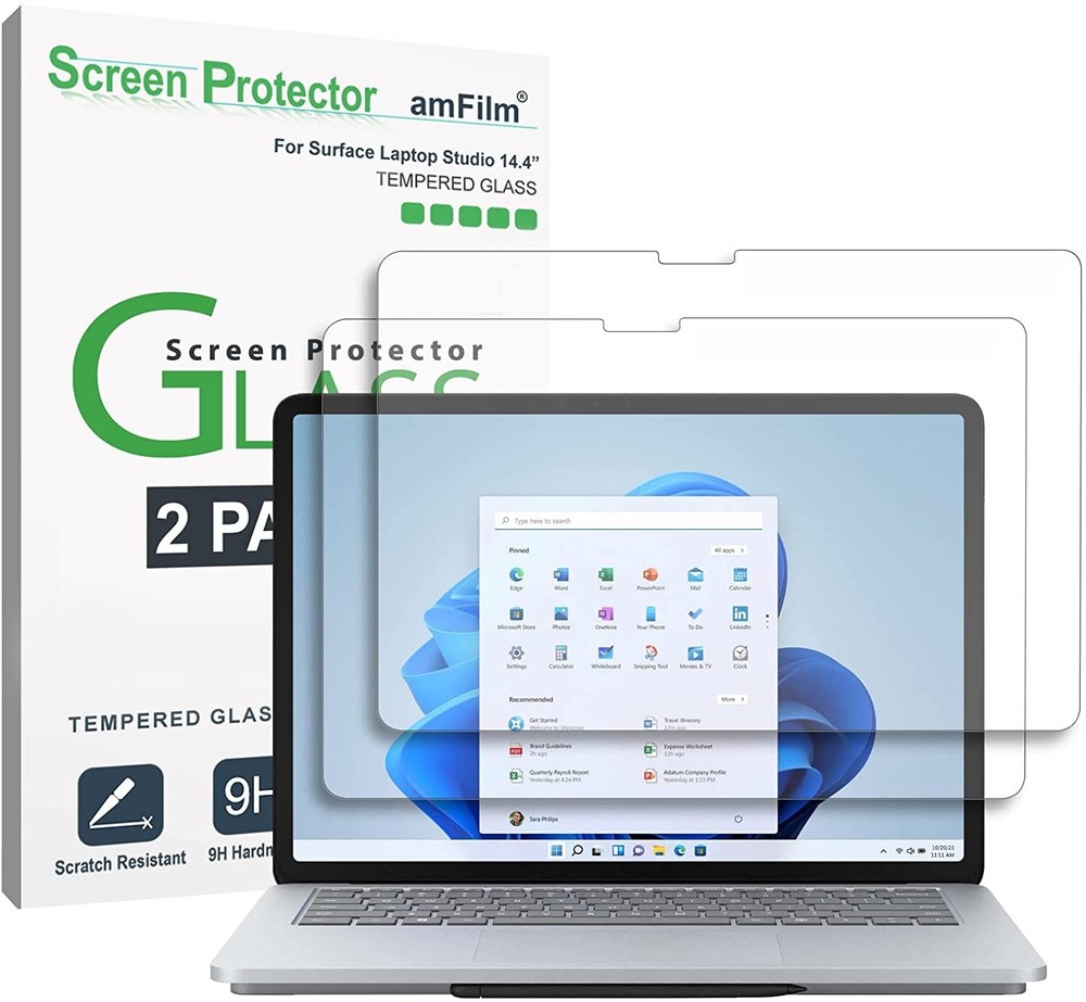 (2 Pack) Amfilm Microsoft Surface Laptop Studio 14.4" Glass Screen Protector