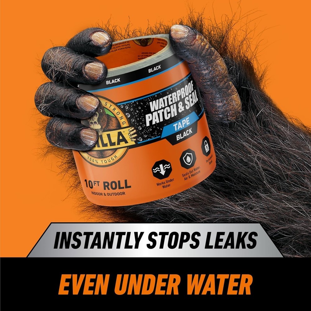 Waterproof Patch & Seal Tape - Black, 2 Pack