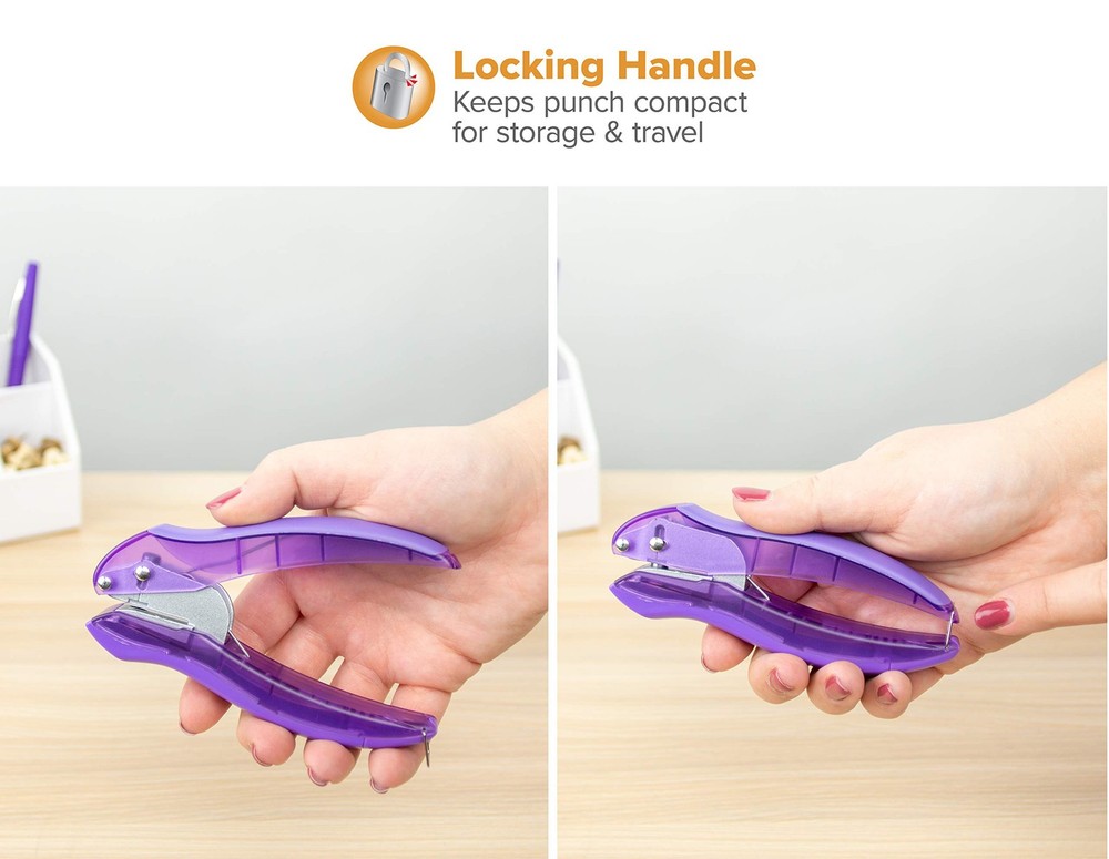 Bostitch Single Hole Puncher, Lightweight, Multicolor