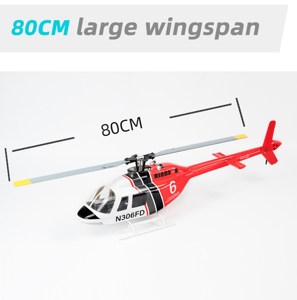 FlyWing Bell 206 RC Helicopter GPS Stabilized H1 Flight Control 2 Battery US