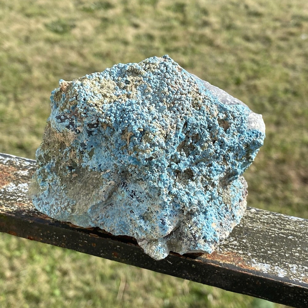 Shattucktite On Quartz Specimen Namibia 400 Grams Approx