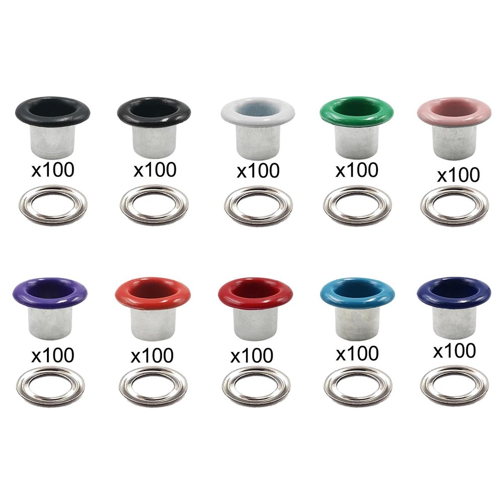 100Pcs Eyelet Grommet Tool Kit Round Shape Multifunction 5mm Tiny Grommet for
