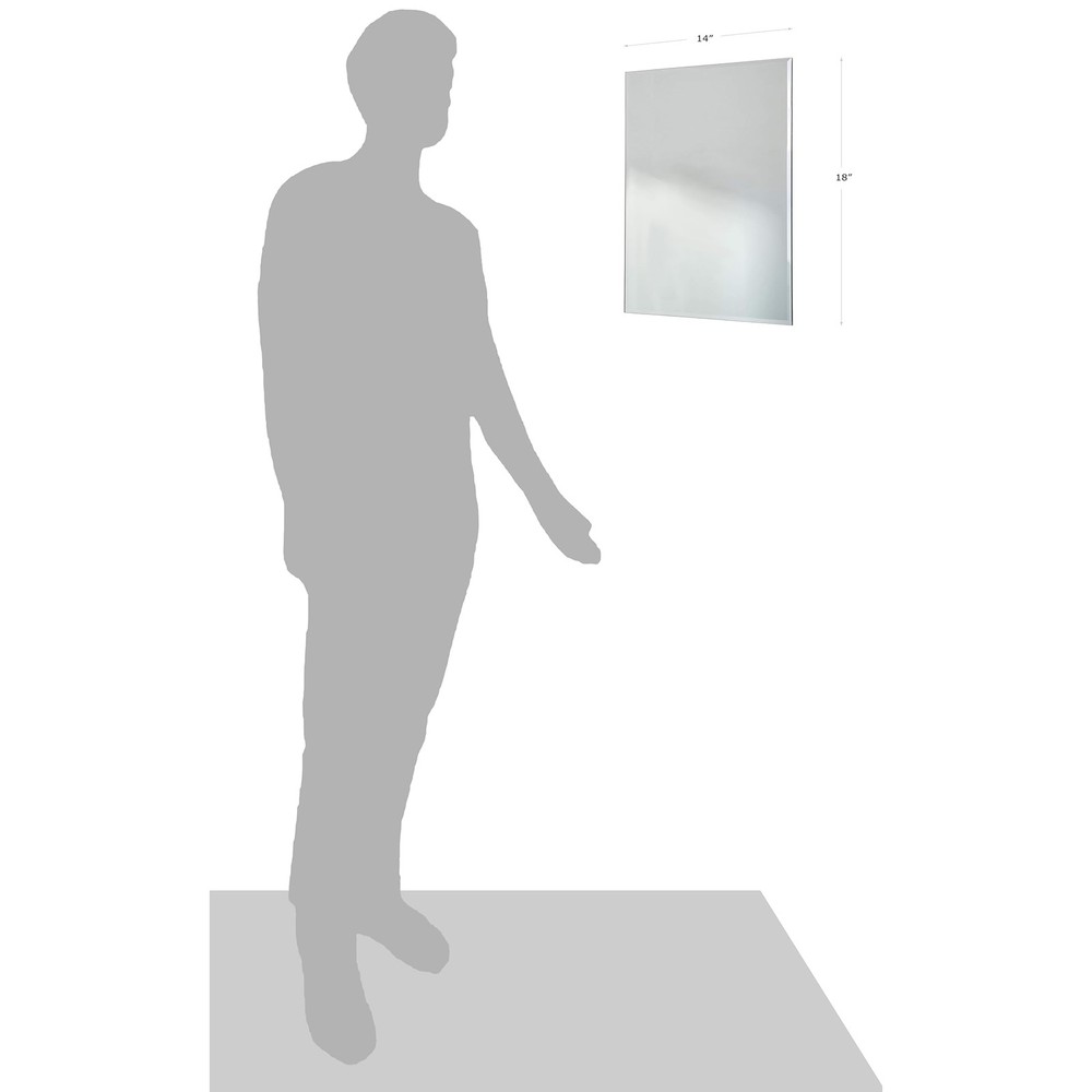 14" x 18" Decorative Frameless Beveled Edge Wall Hanging Mirror, Rectangular