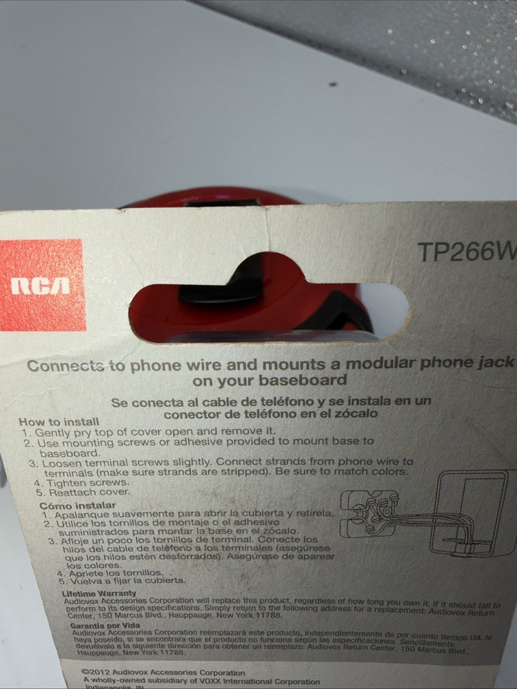 RCA TP266WHR Phone Surface-Mount Jack Connector {12}