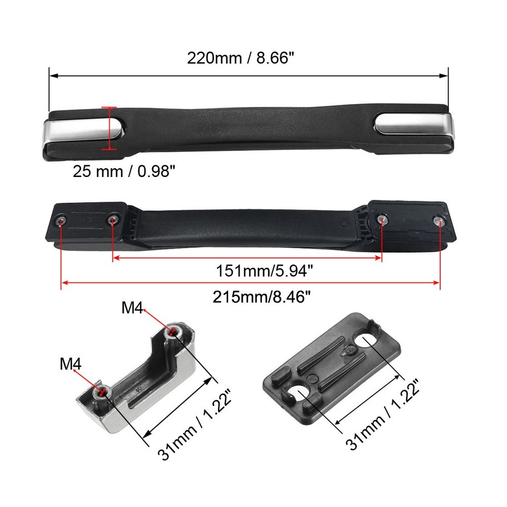 1PCS Luggage Handle 220mm Long Strap Grip Replacement for Suitcase Case Black