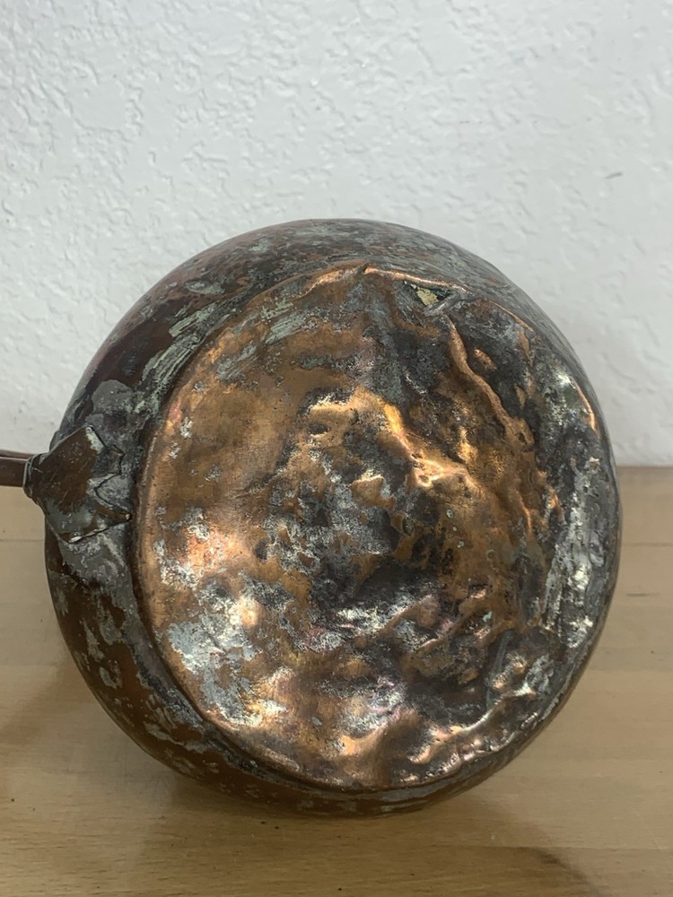 Vintage Turkish Handmade Copper Pitcher, 13.5” Tall