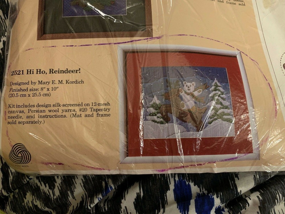 Creative Circle Needlepoint Hi Ho Reindeer Kit 2521 NEW SEALED