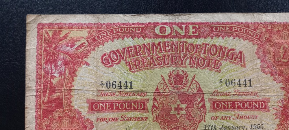 Tonga £1 Pound, 17th January 1955, (P-11)