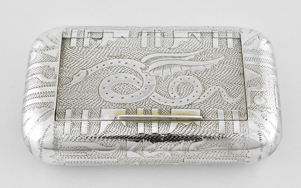 Rare Antique English Georgian Solid Silver Snuff Box, William Edwards, 1805