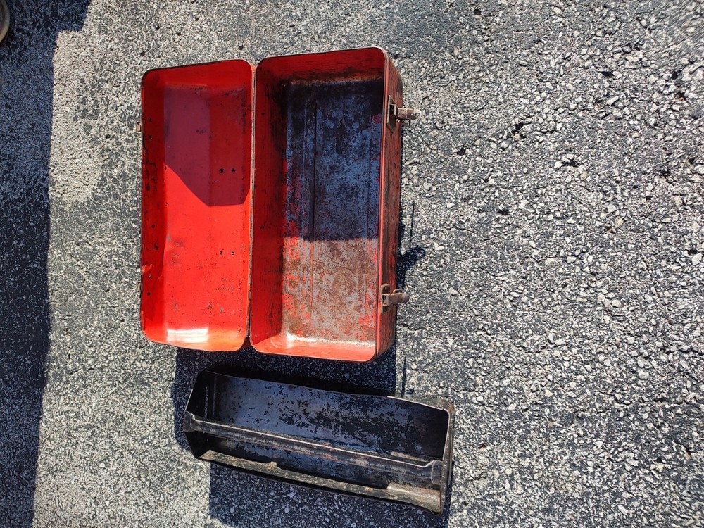 vintage Simonsen tool box metal with divided tray