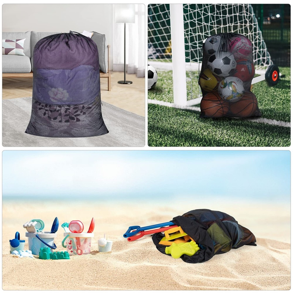 Heavy Duty Large Mesh Laundry Bag with Drawstring Closure for Travel