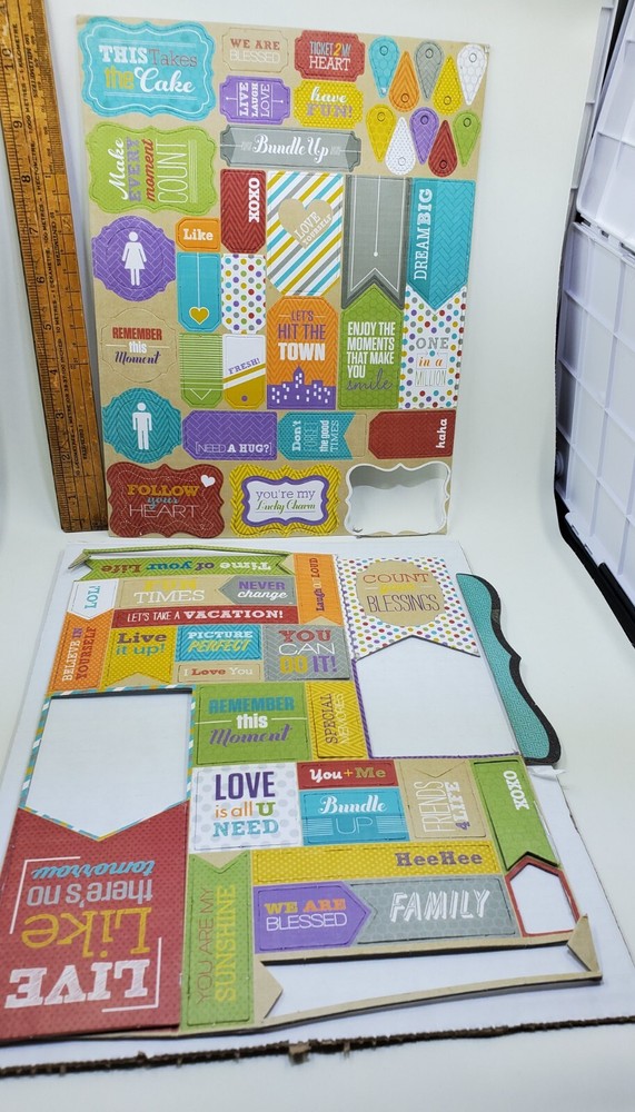 The Good Life Chipboard Bundle 1500 Pcs Alphabets, Tags, Shapes, Phrases