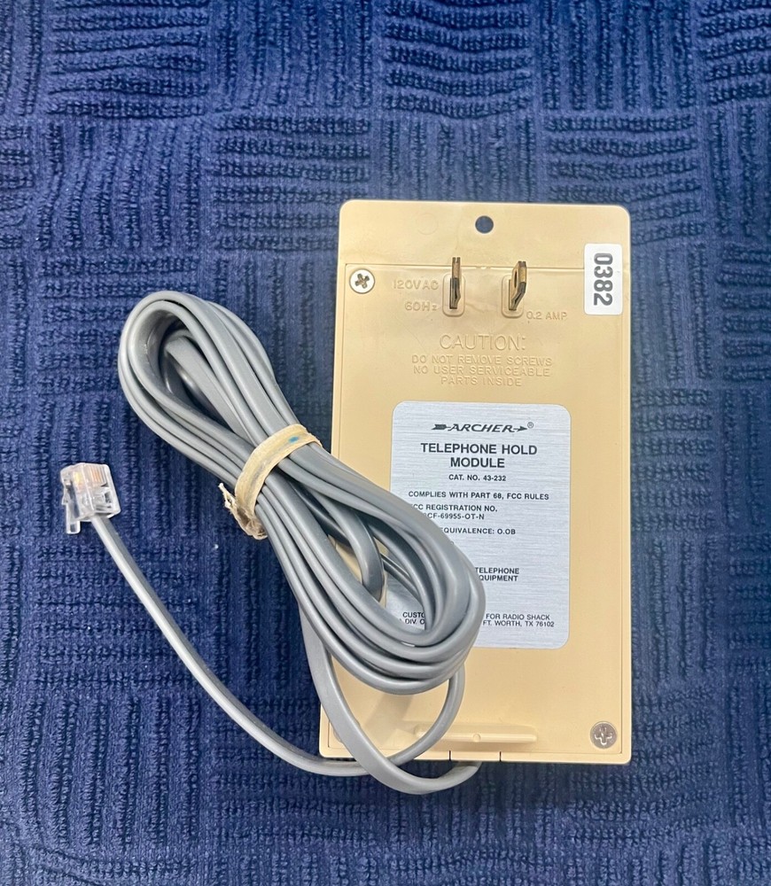 Radio Shack 43-232 Archer Telephone Hold Module