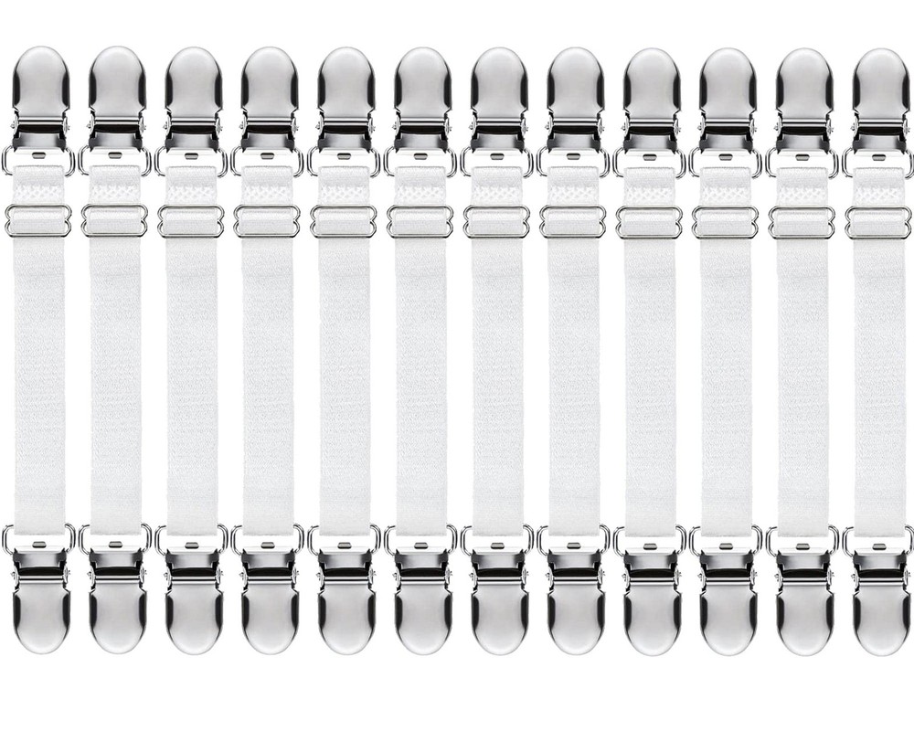 12 Pcs Bed Sheet Clips Straps Sheet Corner Straps Holder Adjustable Mattress ...