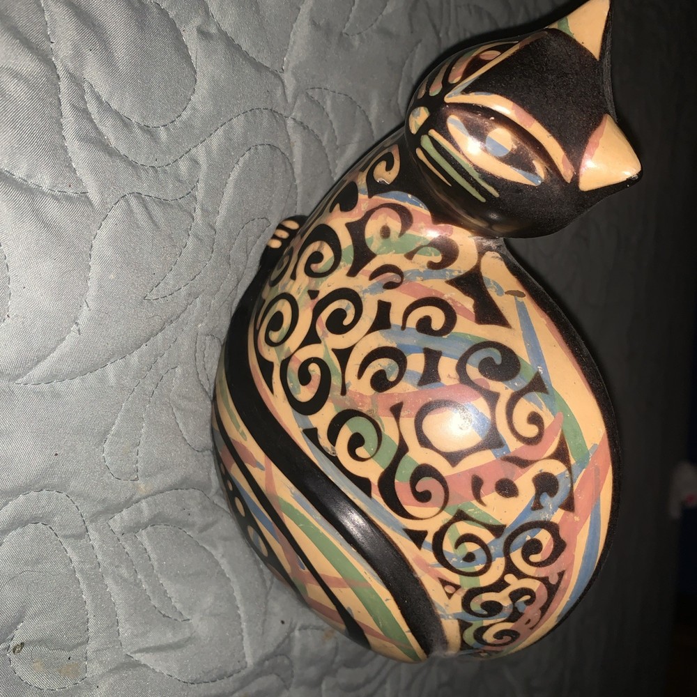 Hand Painted Cat From Peru