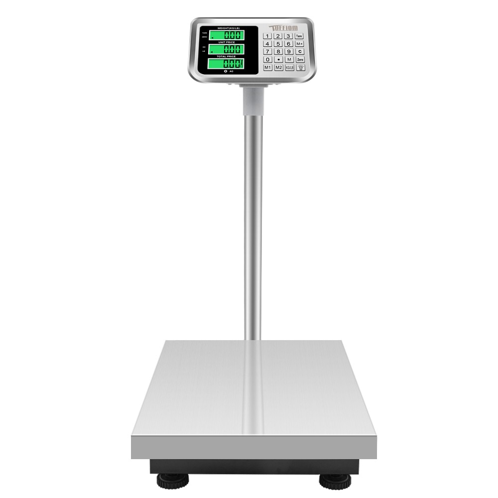 Heavy Duty 661lbs Weight Electronic Platform Scale,High-Definition LCD Display