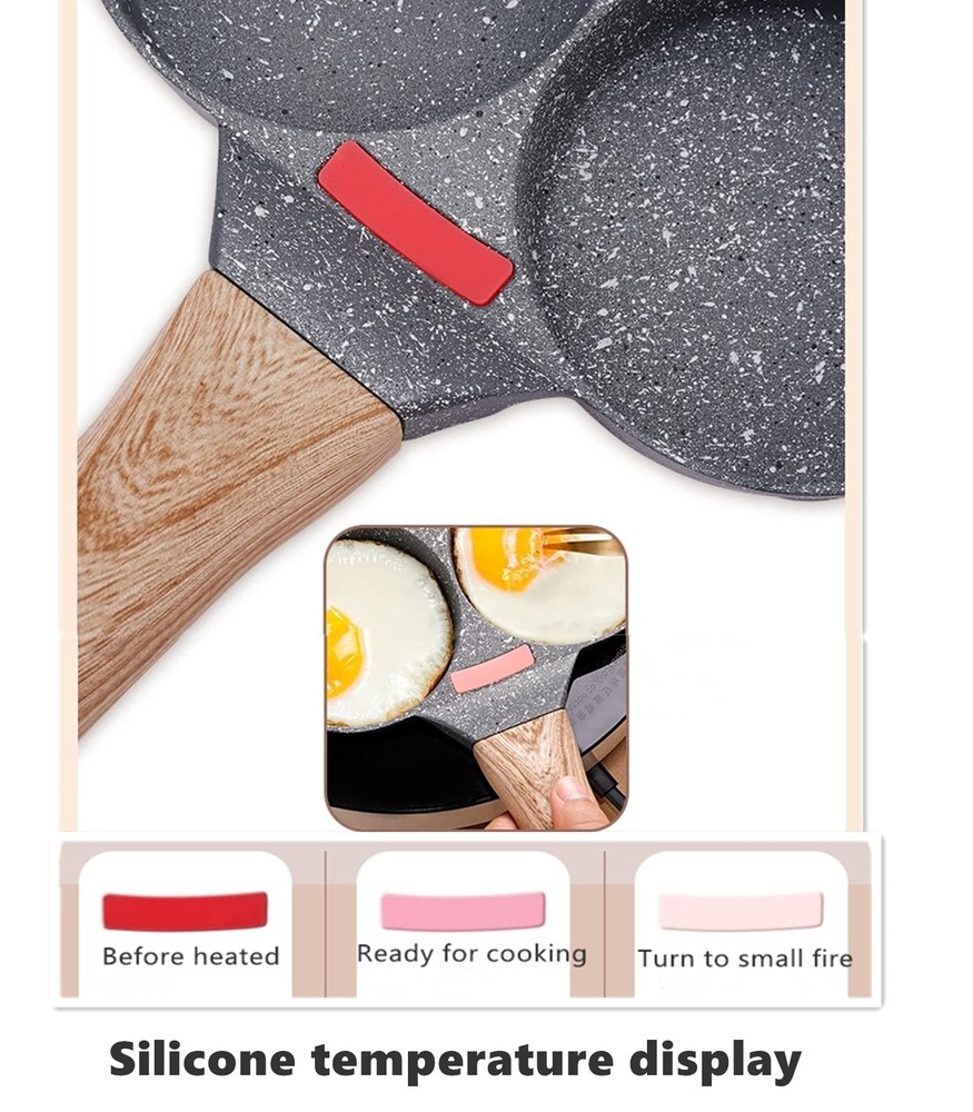 HUPECHAM 4Cup Egg Pan Nonstick, and Granite Egg Frying Pan, Versatile Breakfa...