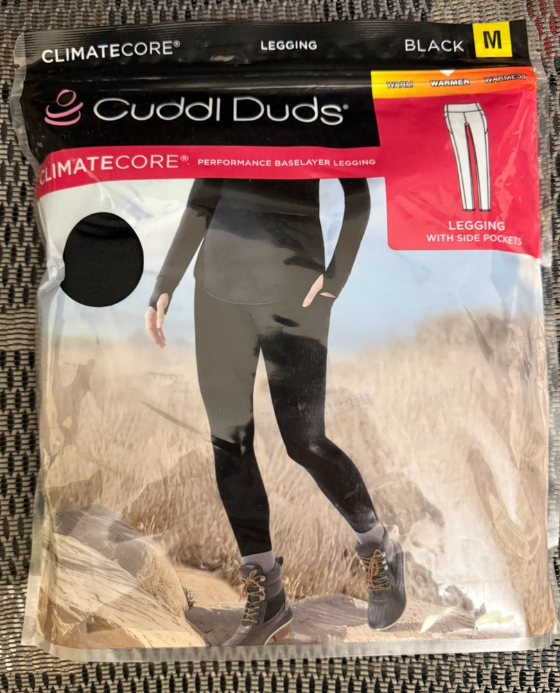 Cuddl Duds Climatecore Women's Baselayer Legging with Side Pockets (Medium)- New