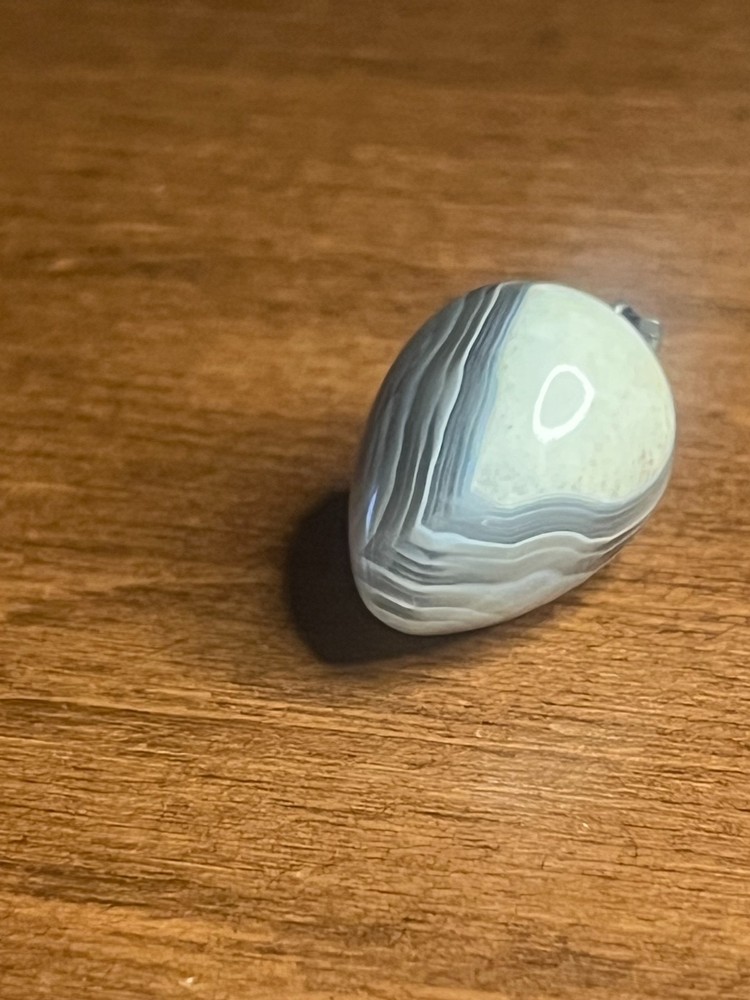 Gray Striped Botswana Agate Pendant