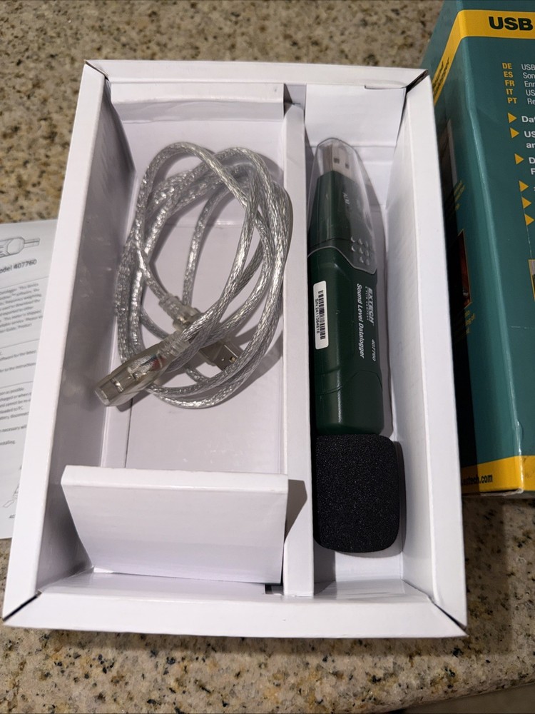 Extech 407760 USB Sound Level Datalogger Range 30 To 130dB
