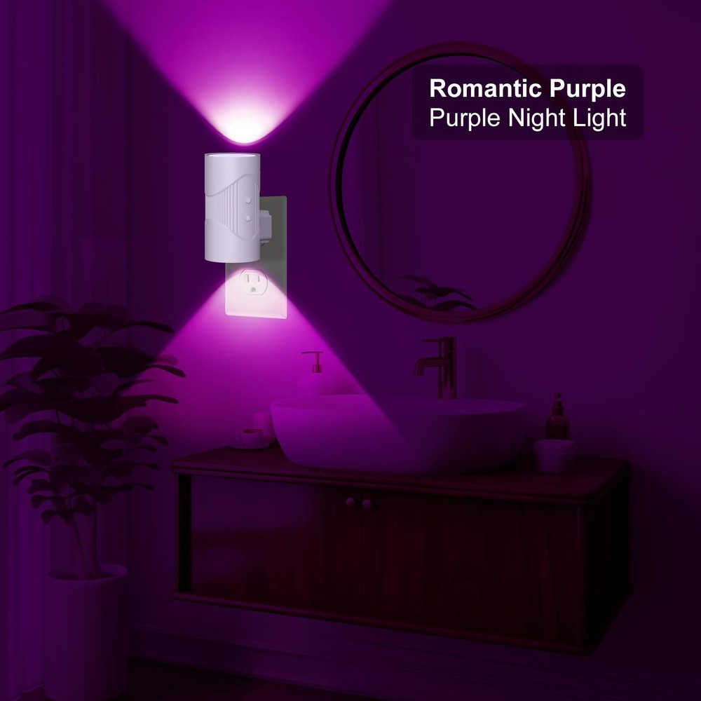 easuntec Night Light, Lights Plug into Wall, Color 2 Pack, RGB(White)