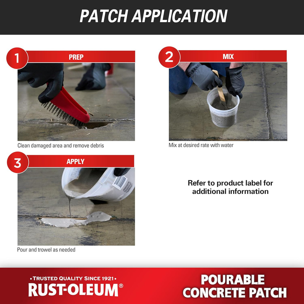 Rust-Oleum 369667 Pourable Concrete Patch, 5 Lb Pail