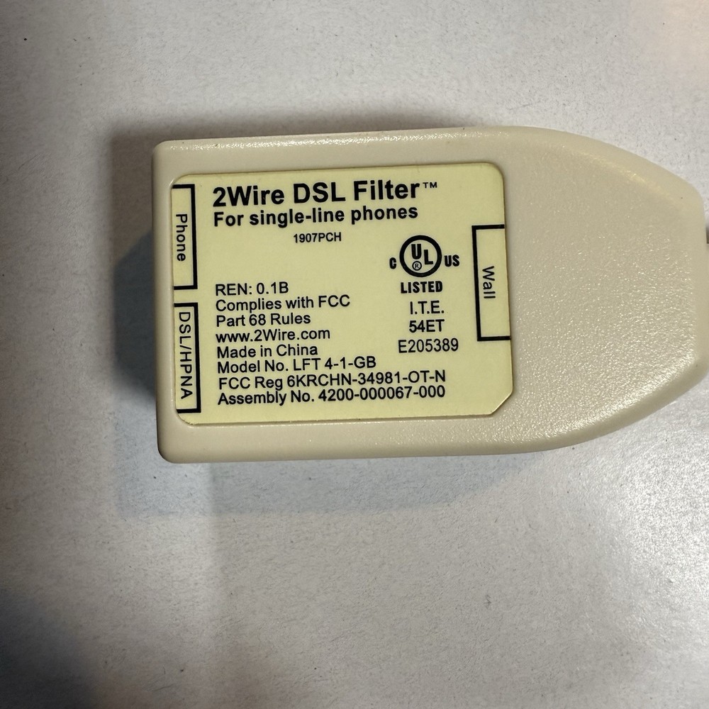 2Wire DSL Filter Single-Line Phones - Model LFT4-1-GB
