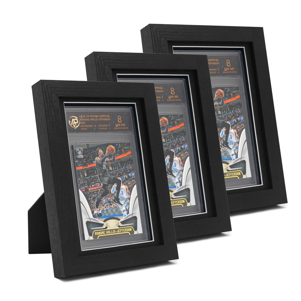 Hodeframe PSA Graded Card Display Frame, 3 PCS For Card, Black