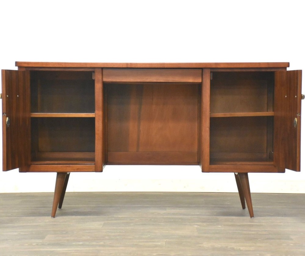 Tall Walnut Mid Century Desk